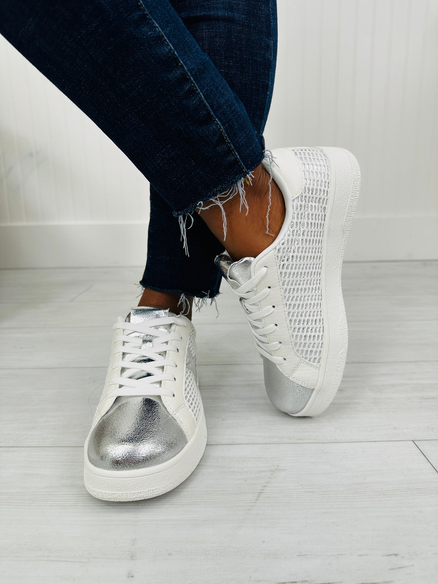 On The Bright Side Sneakers In Silver