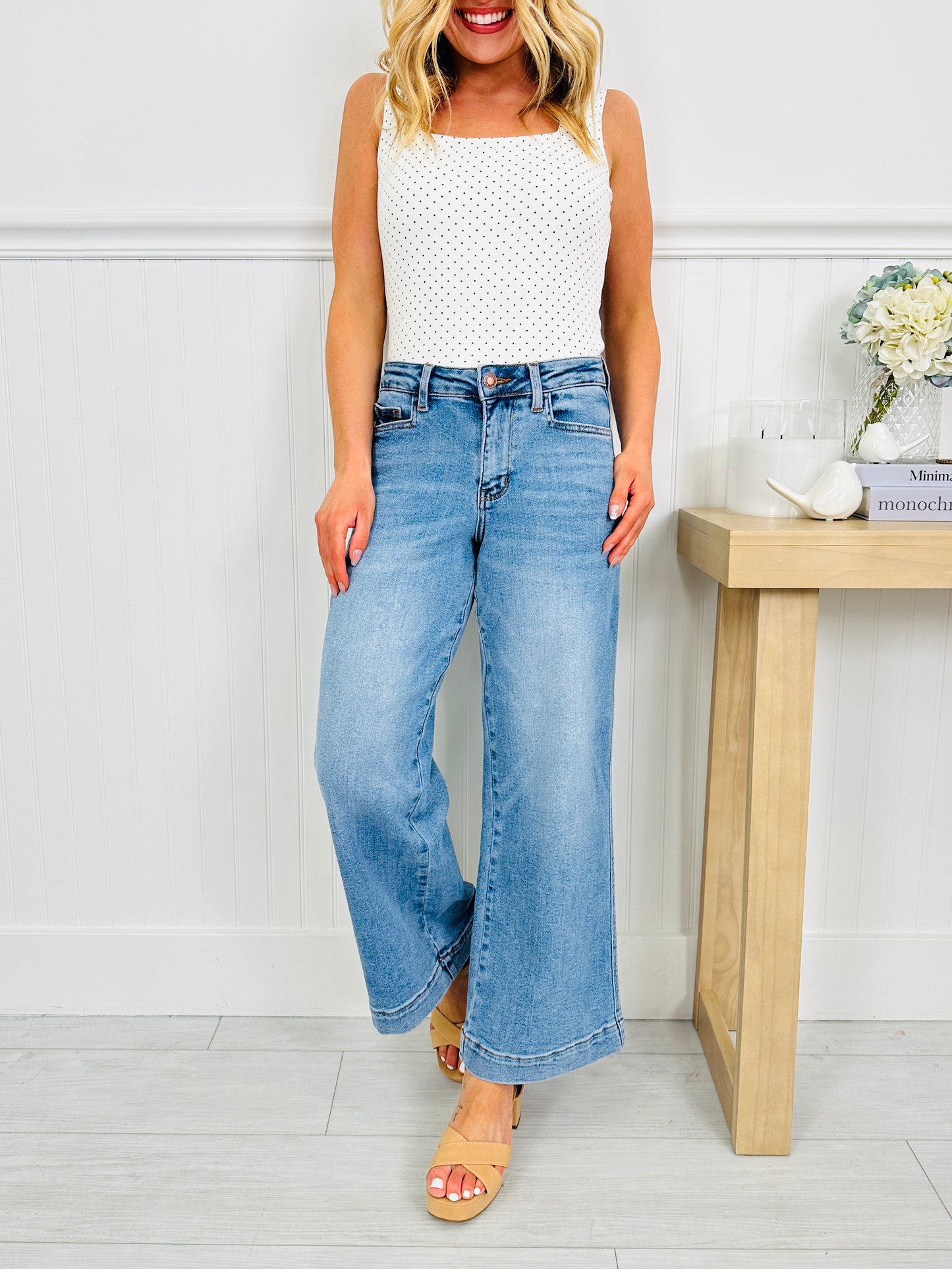 Judy Blue Make It Easy Ankle Wide Leg Jeans