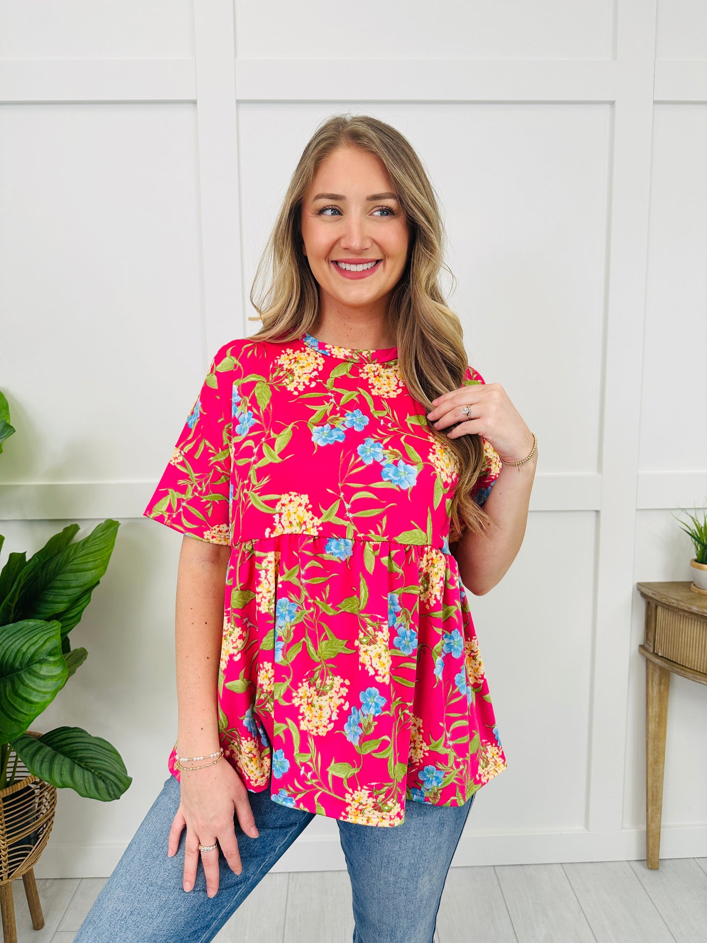 Growing On You Top in Fuchsia