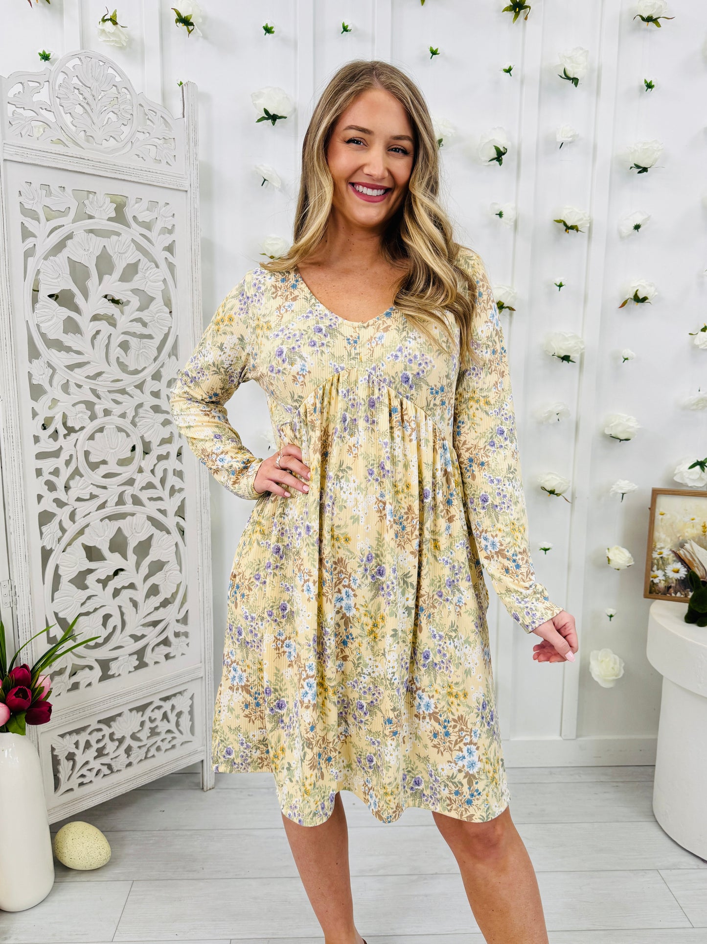 Whispering Meadow Dress in Butter Yellow