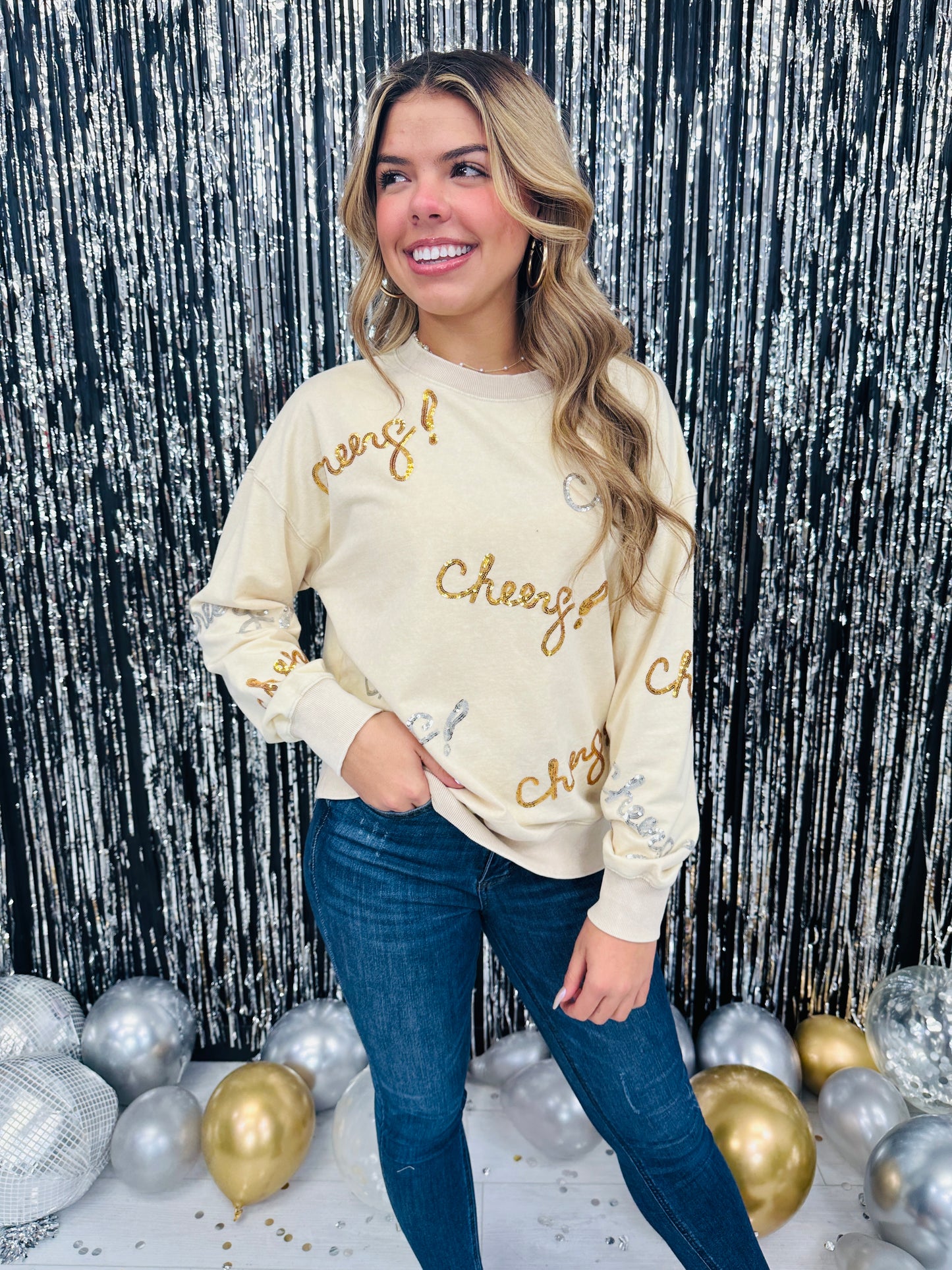 REG/CURVY Sparkling Cheers Sweatshirt- Multiple Colors!