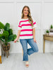 Breezy Stripes Top in Neon Pink