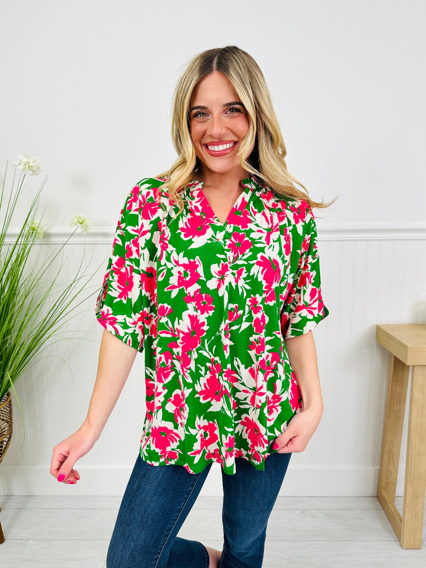 Radiate Sunshine Top in Anna Maria Print