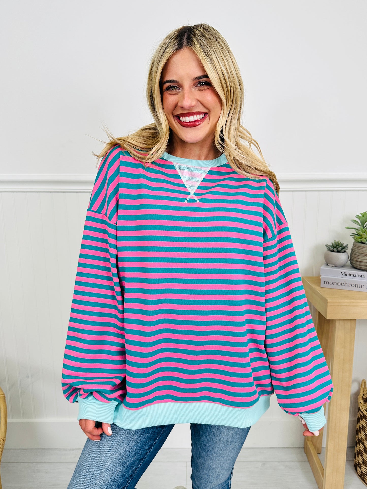 Stripe Hype Pullover Top in Four Colors