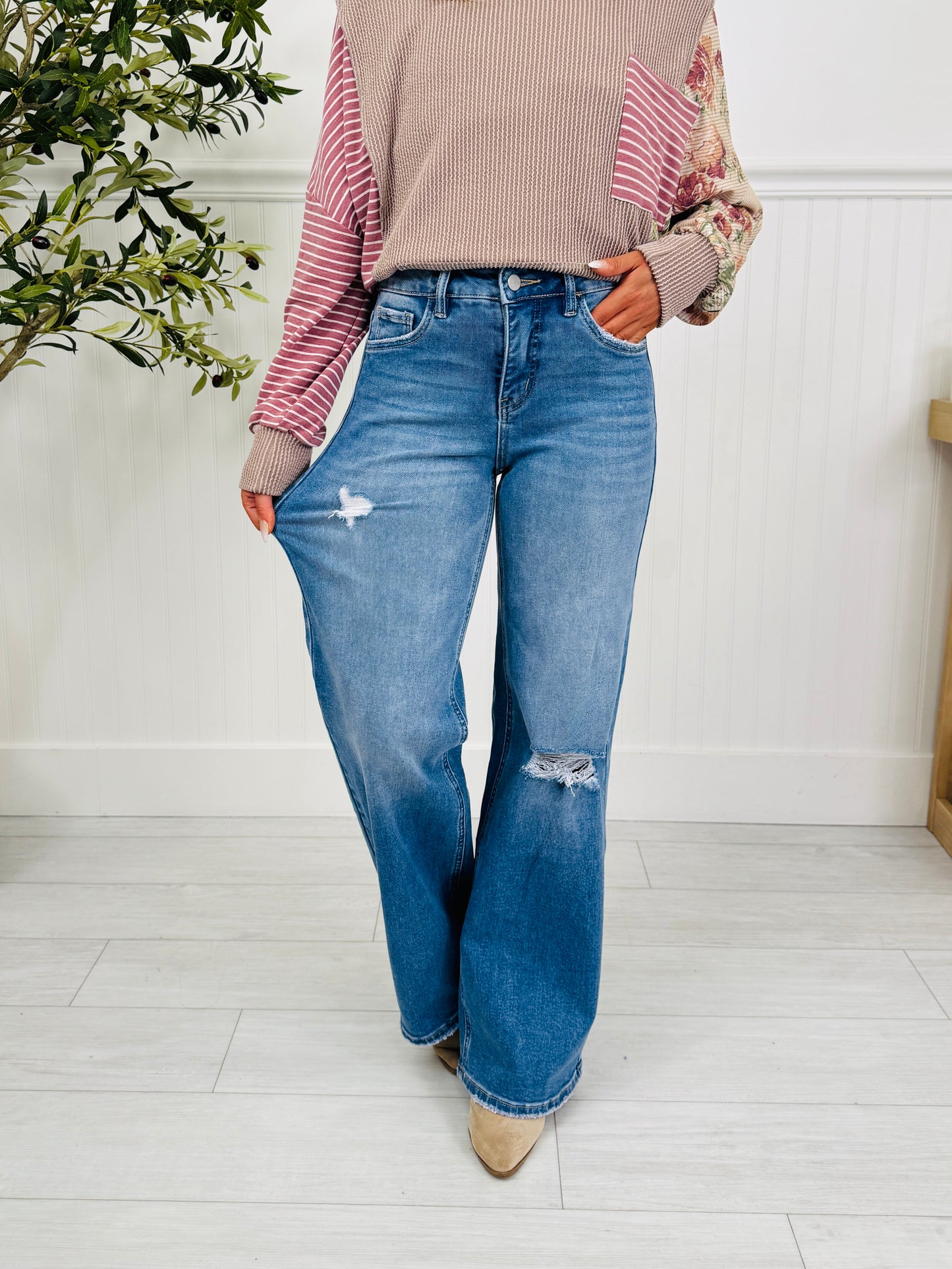 Relaxed & Ready Wide Leg Tummy Control Jeans In Multiple Inseams