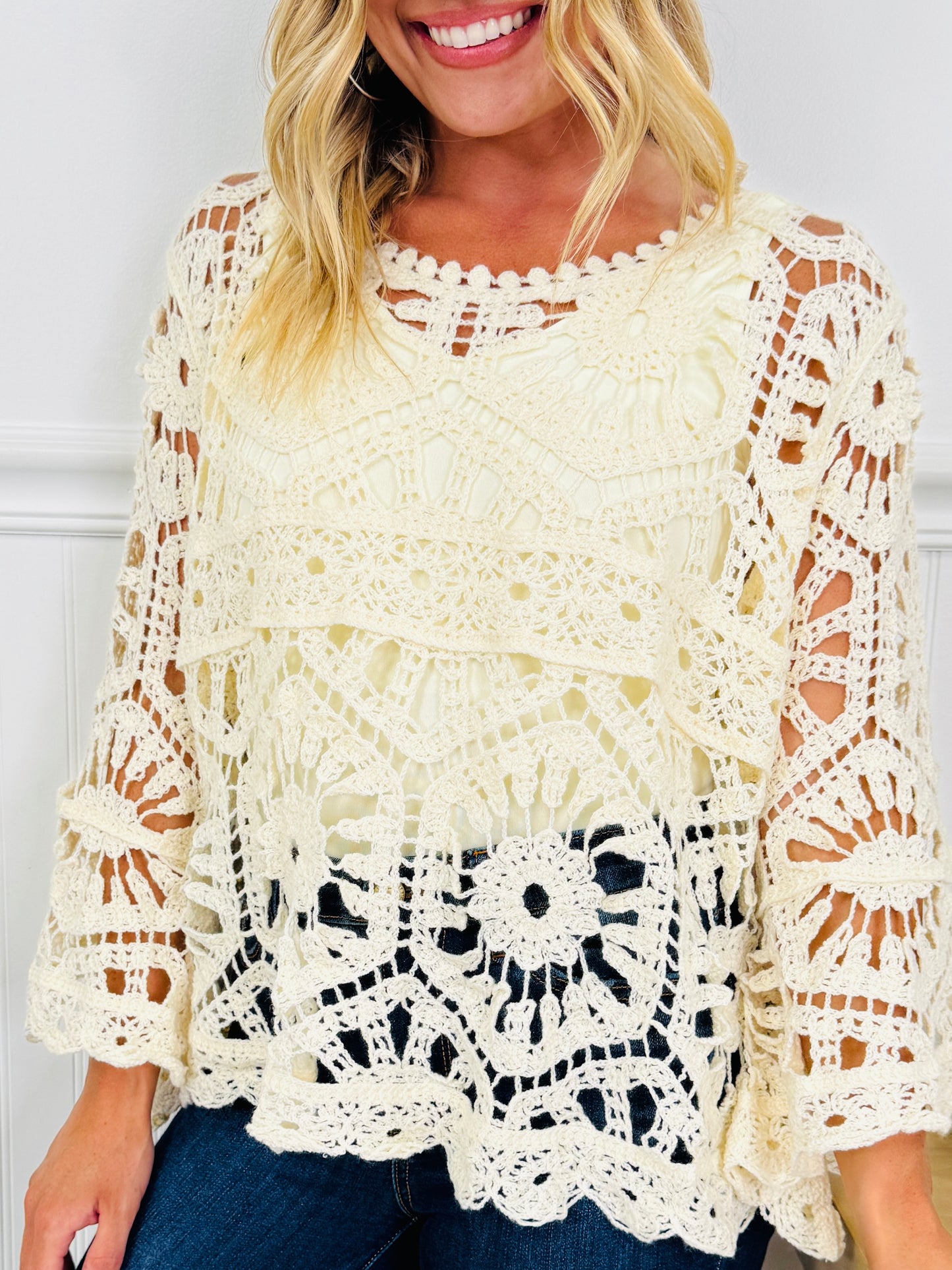 Casually Crochet Top In Multiple Colors