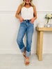 Scallop Sweetheart Tummy Control Cropped Straight Jeans