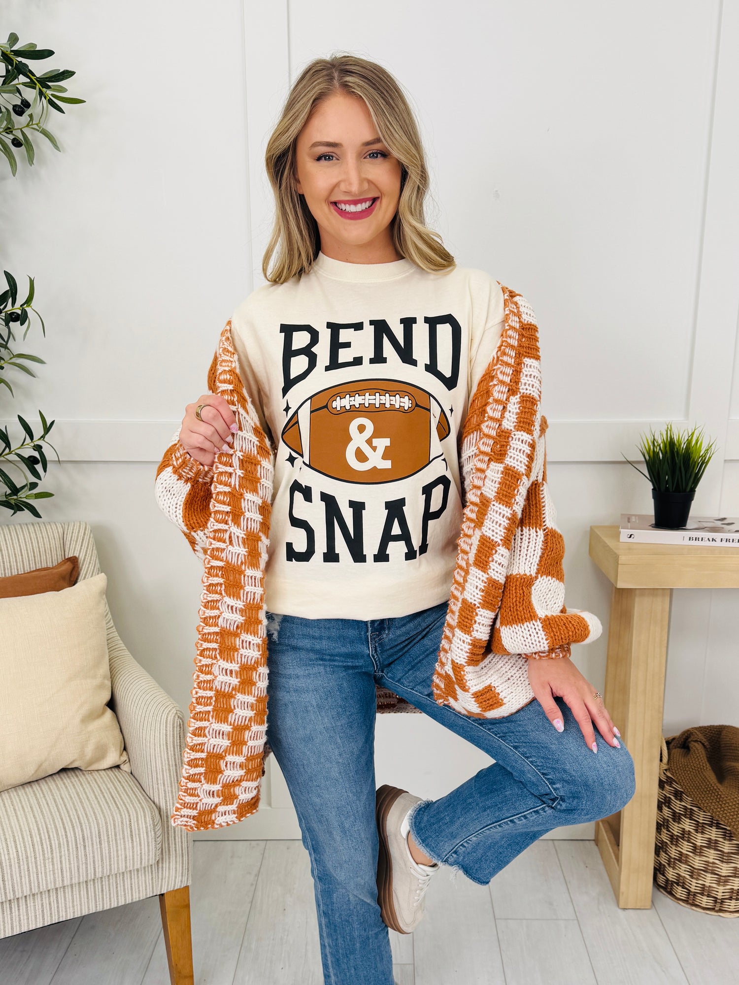 The Final Checkpoint Cardigan in Rust Combo – MOCO Boutique