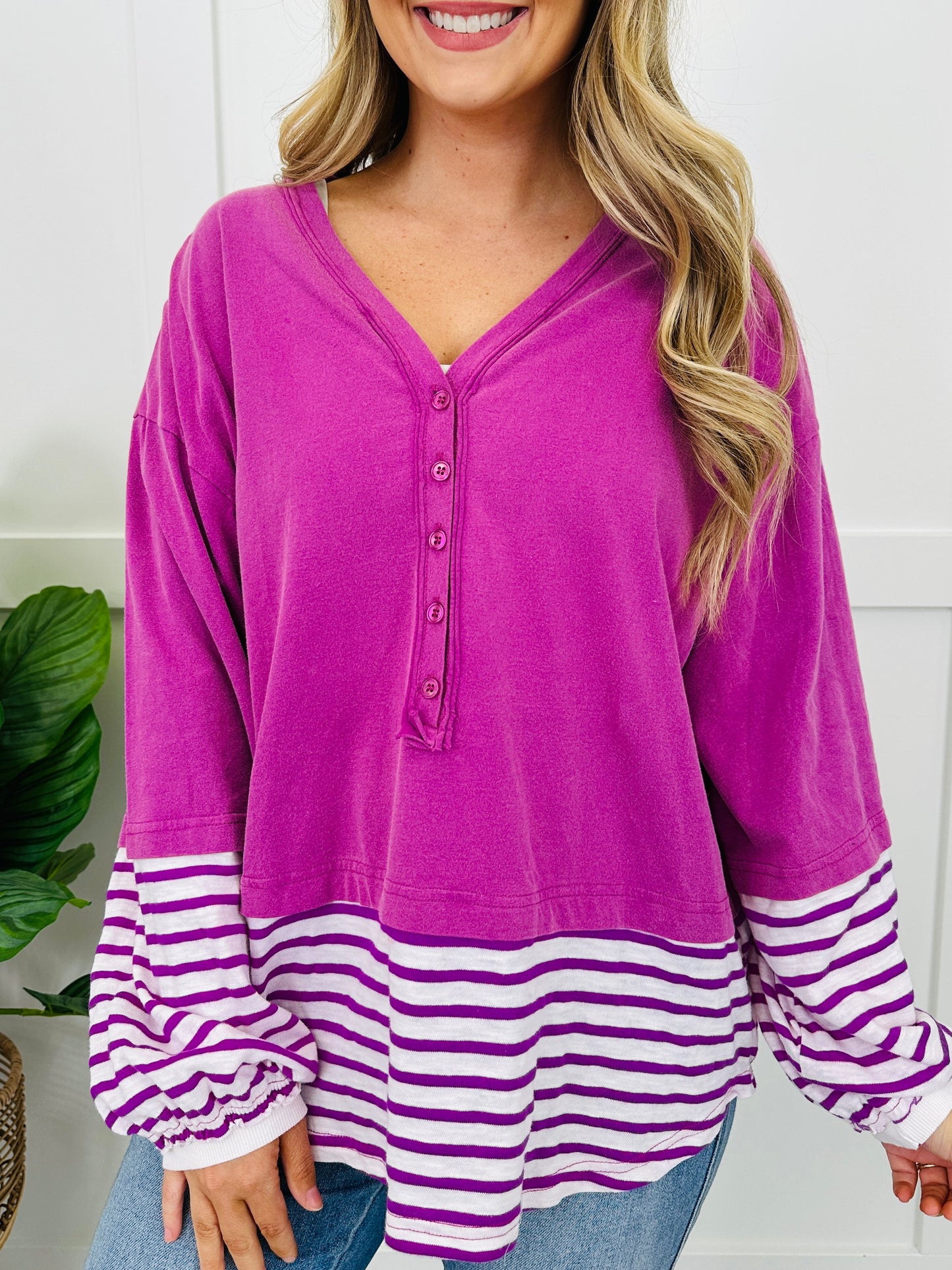 Striped Dreamer Pullover in Orchid