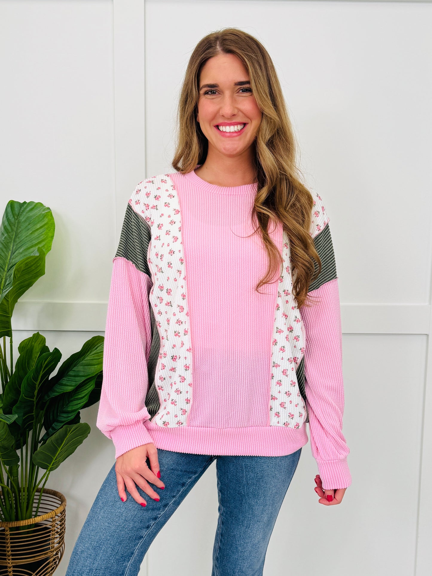 Pink Meadow Mosaic Sweater