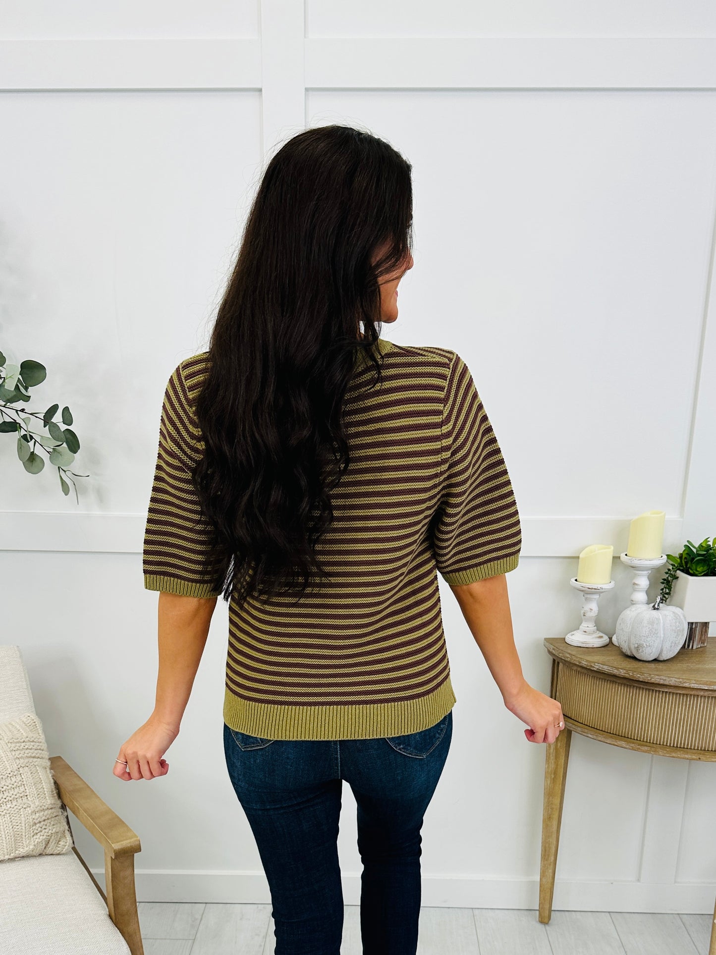 Falling Into Fall Top In Olive