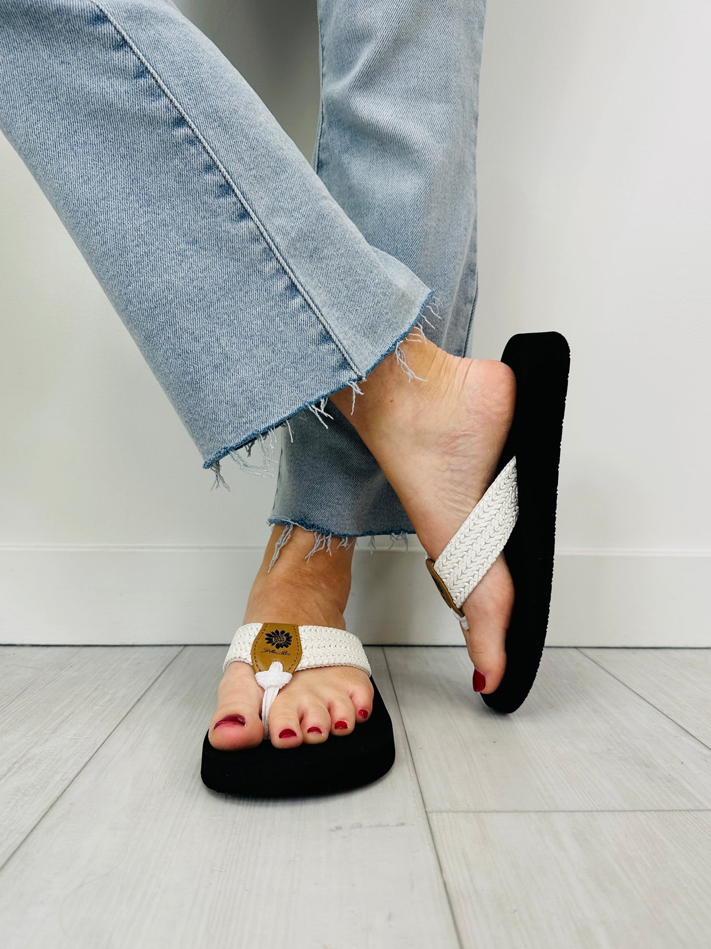 Chasing the Tides Flip Flops In Cream