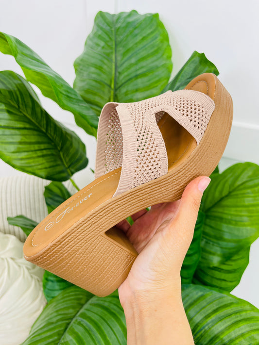 The Cross Over Heeled Mules In Taupe