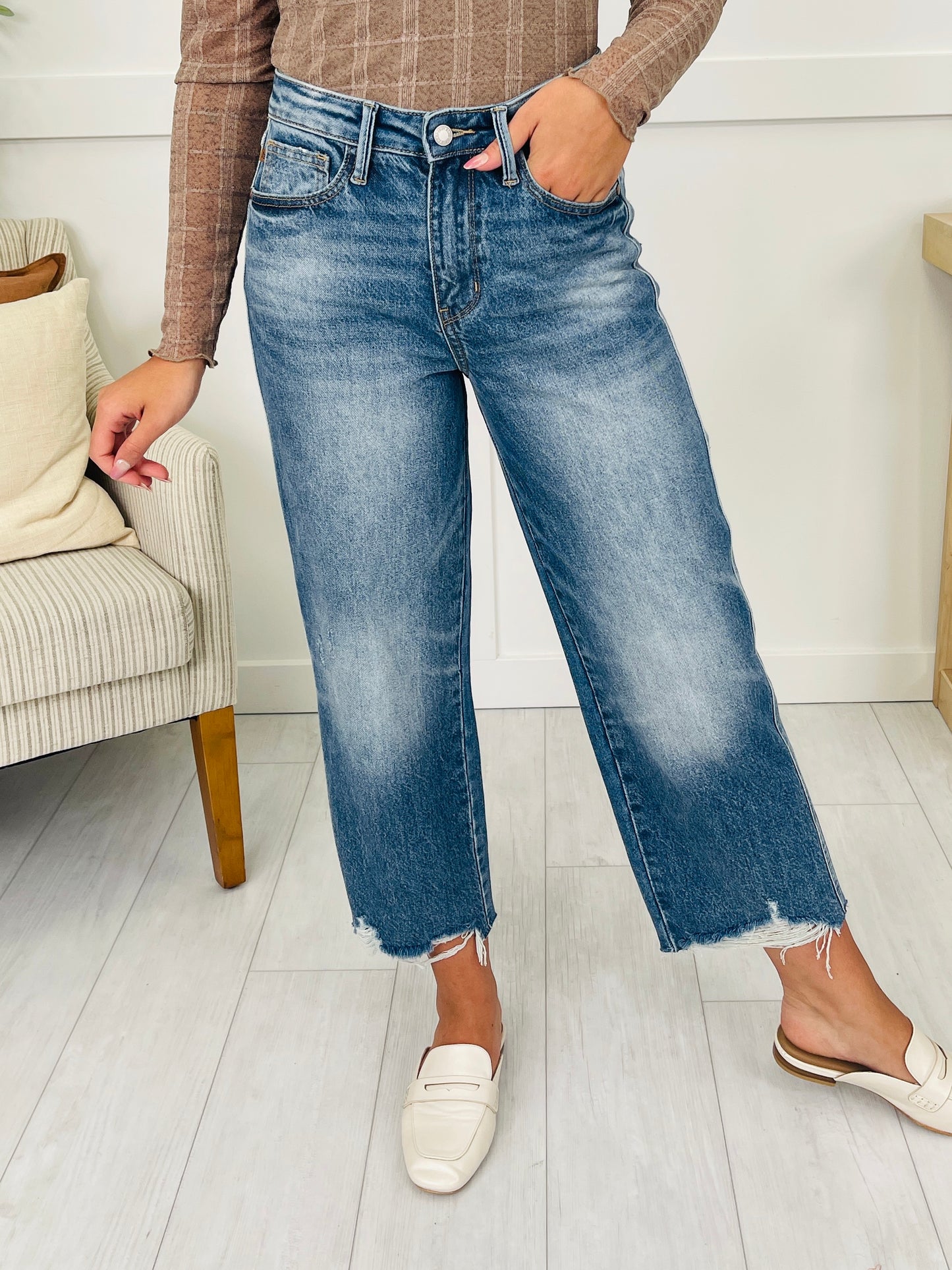 Judy Blue Mystical Magical Rigid Magic Cropped Wide Leg Jeans