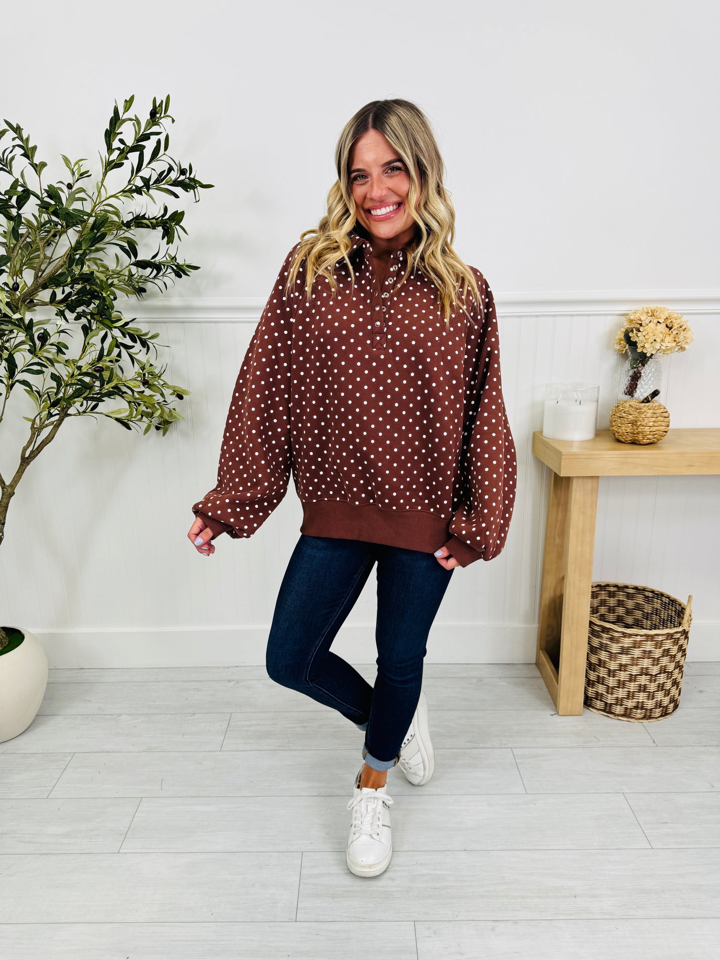 Polka Dot Perfection Pullover In Multiple Colors