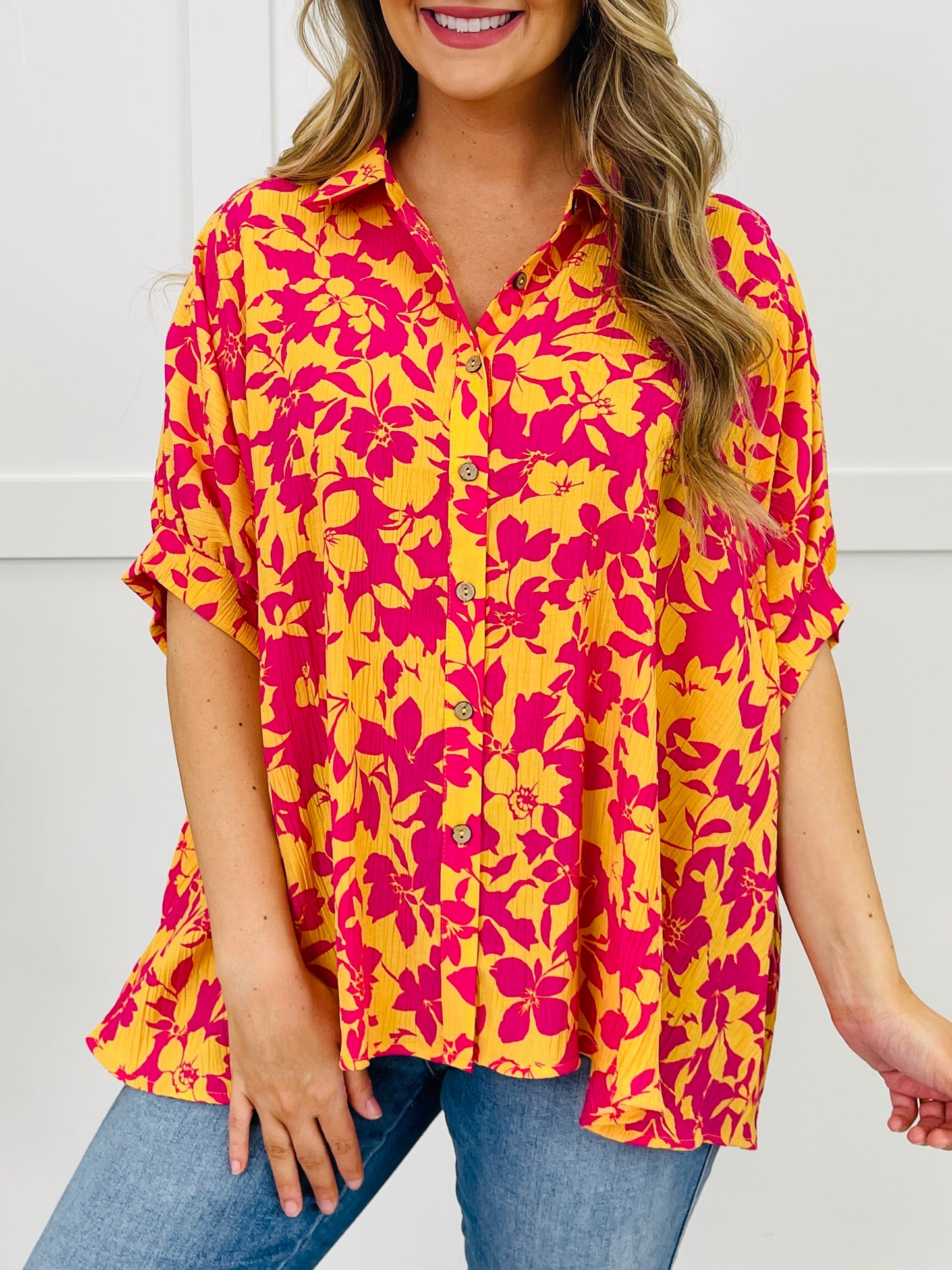 Mood Booster Top in Peach Fuchsia