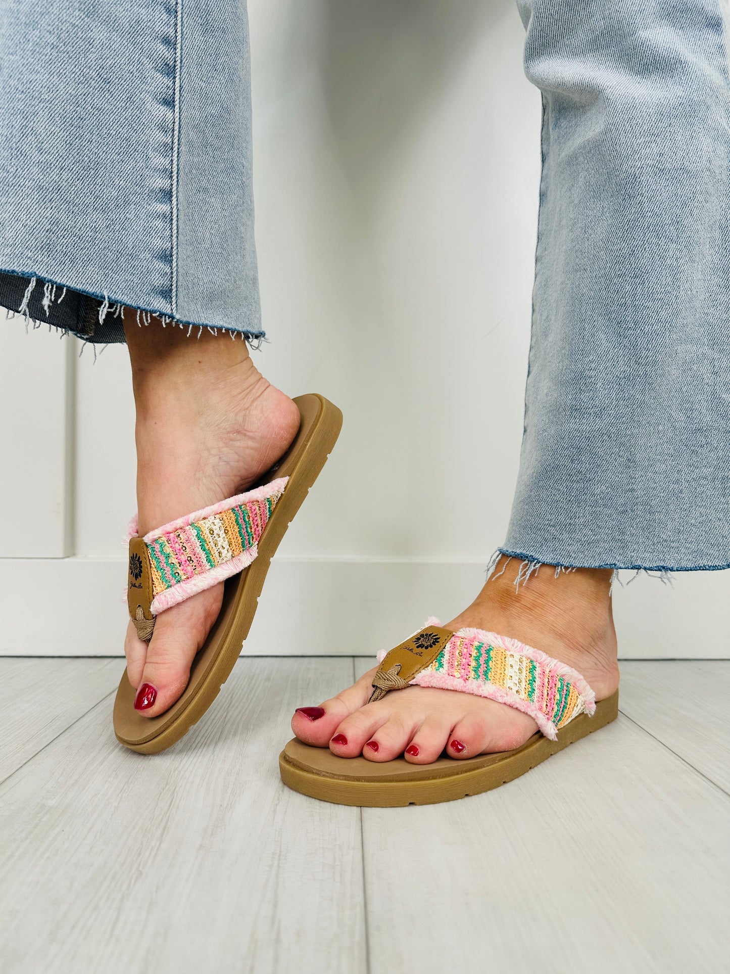 Sunwashed Serenade Flip Flops In Pink