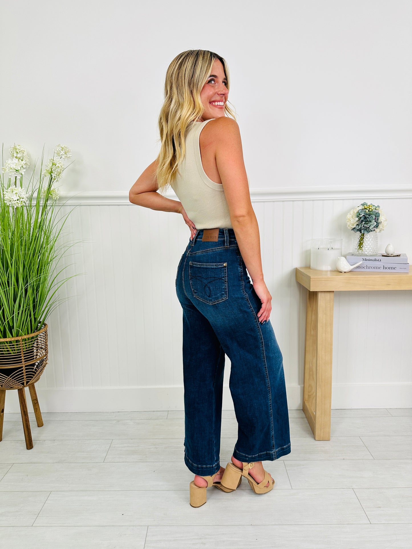 Judy Blue Set The Standard Tummy Control Ankle Wide Jeans