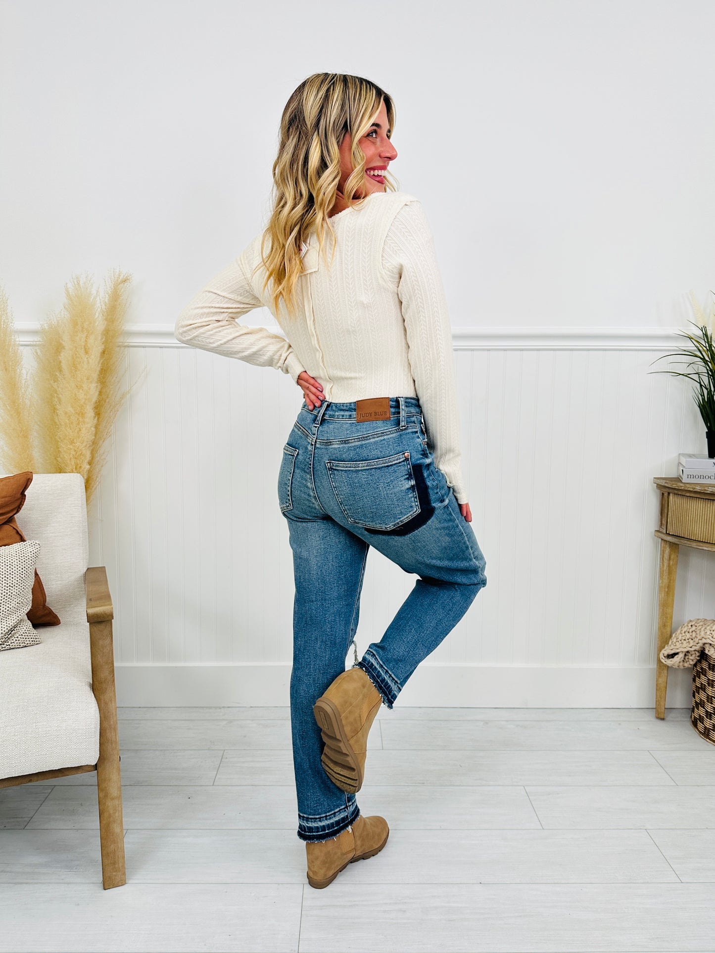 Judy Blue Patch & Release Boyfriend Jeans