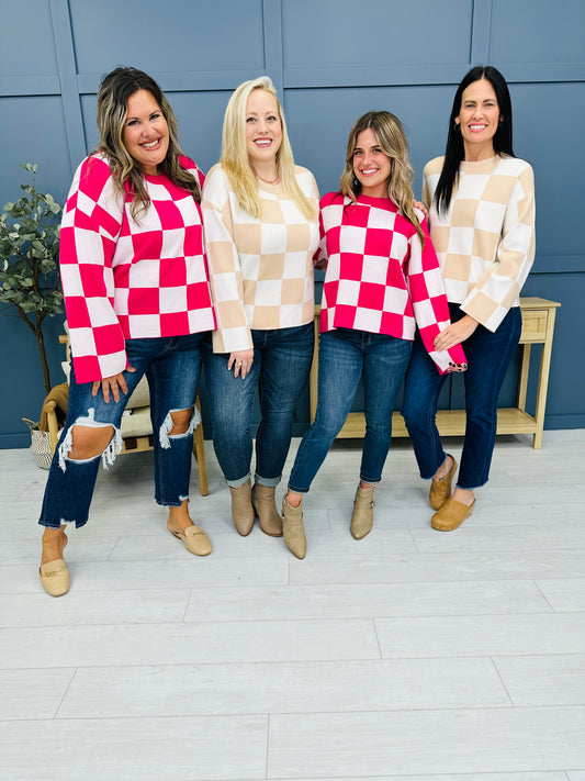 REG/CURVY Come Check This MOCO Exclusive Design Checkered Sweater- Multiple Colors!