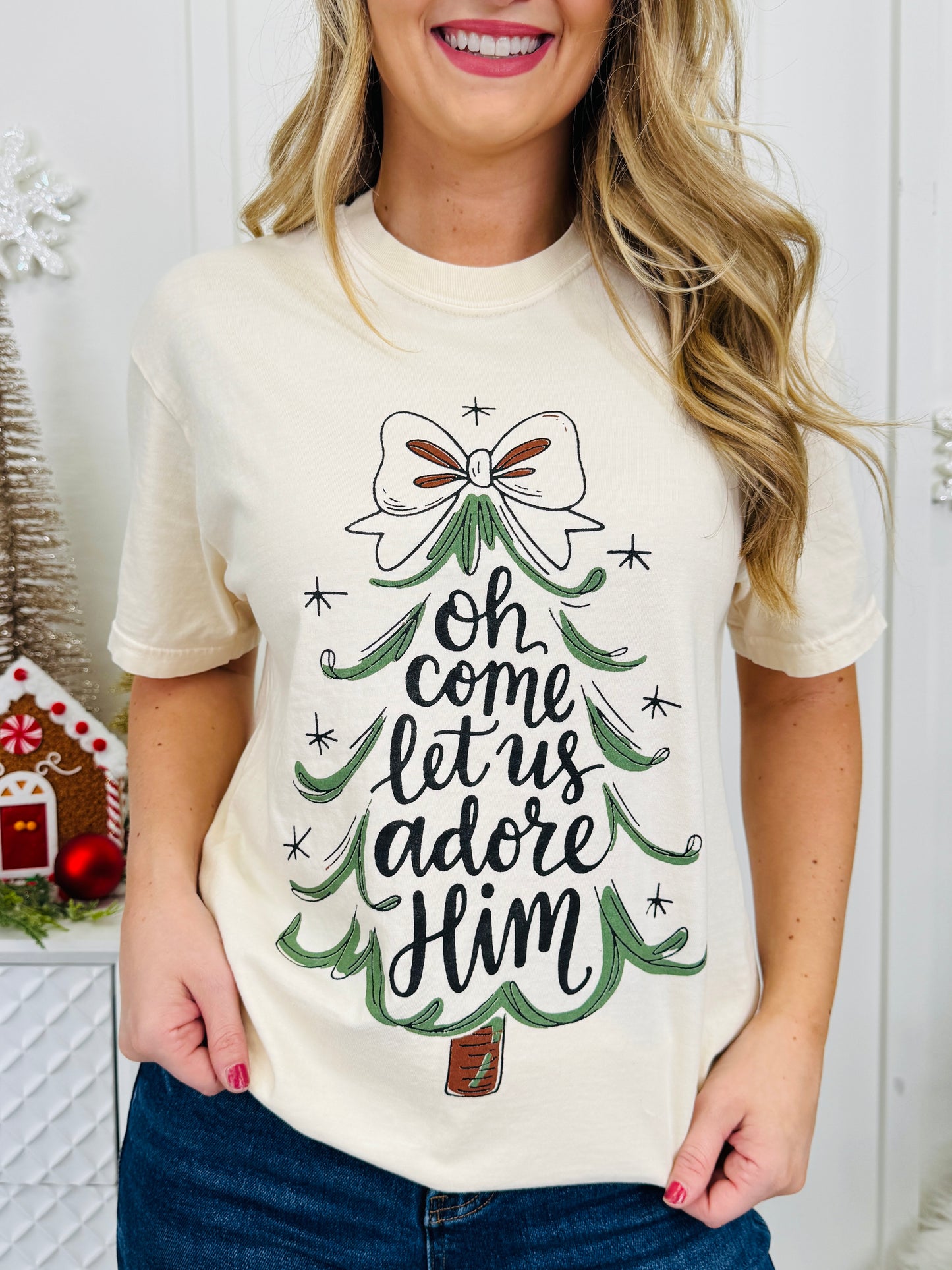 Oh Come Let Us Adore Him Graphic Tee