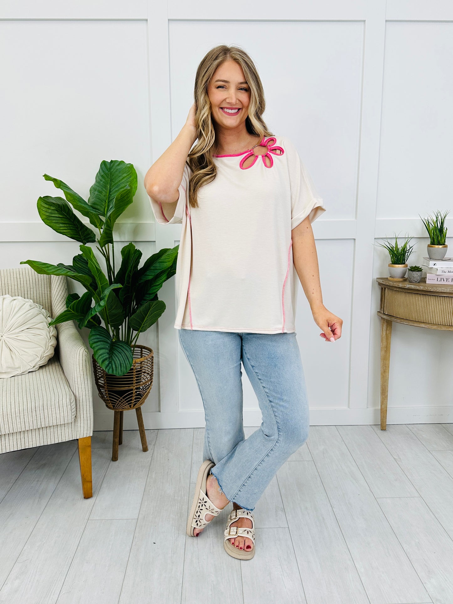 Bloom Babe Top In Oatmeal