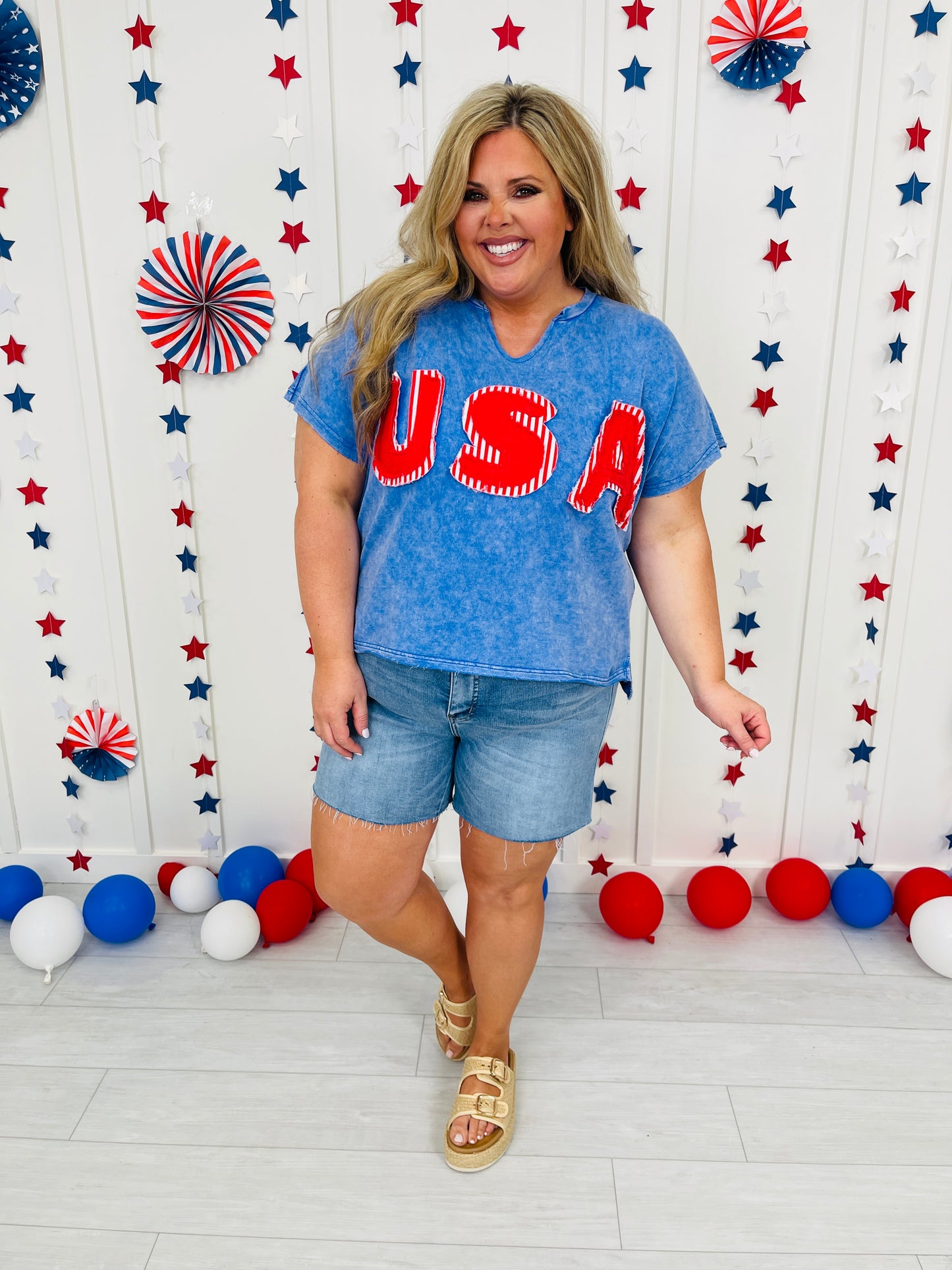 Patriotic Patchwork Top in Multiple Colors