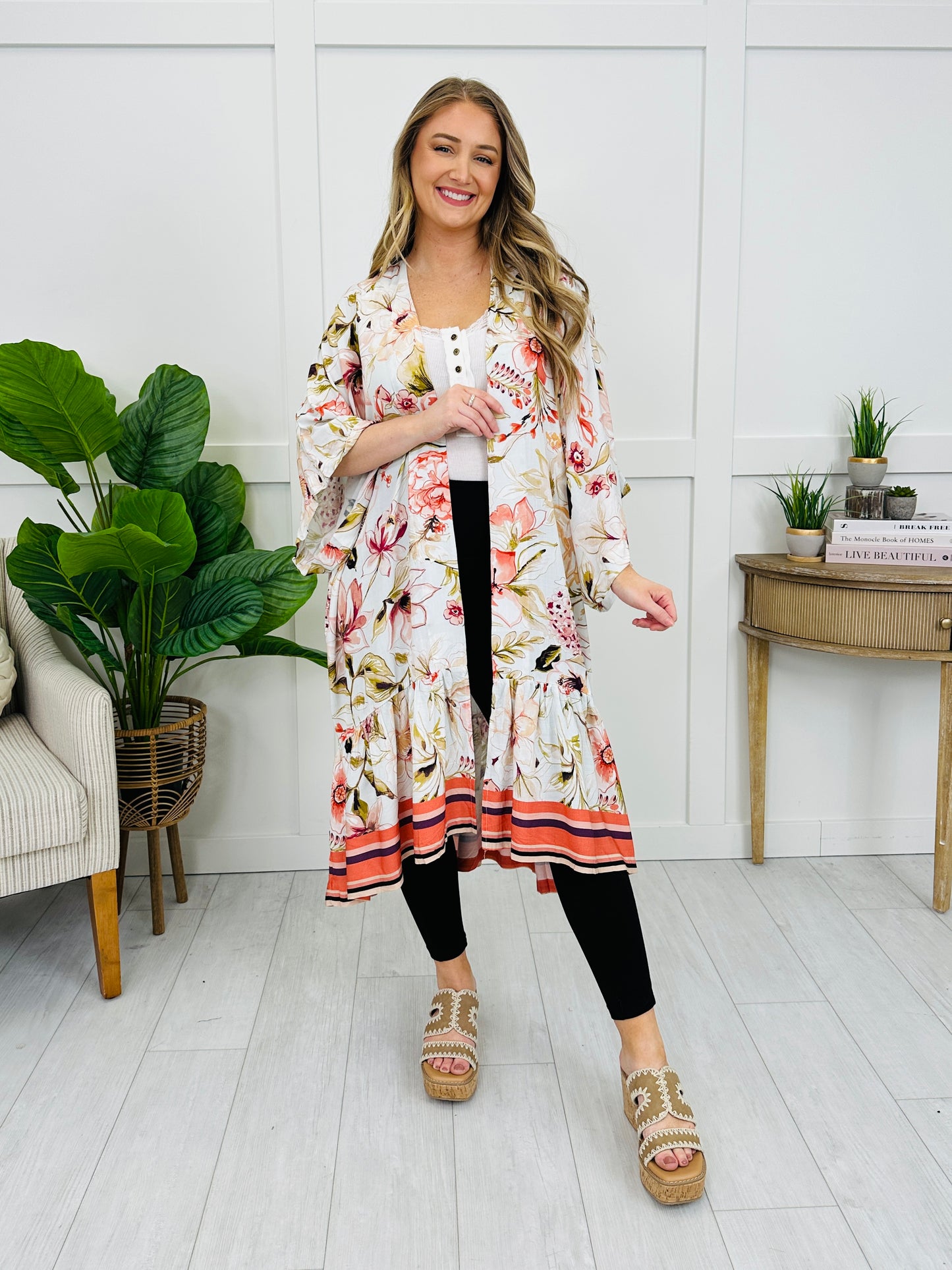 Serene Flow Kimono in Peach