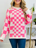 Winning Streak Sweater in Neon Pink Combo