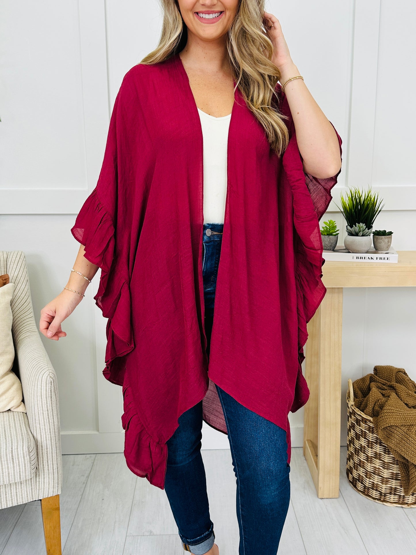 Sunday Sway Cardigan in Maroon