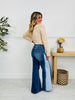 Two Tone Twist Tummy Control Retro Wide Leg Jeans