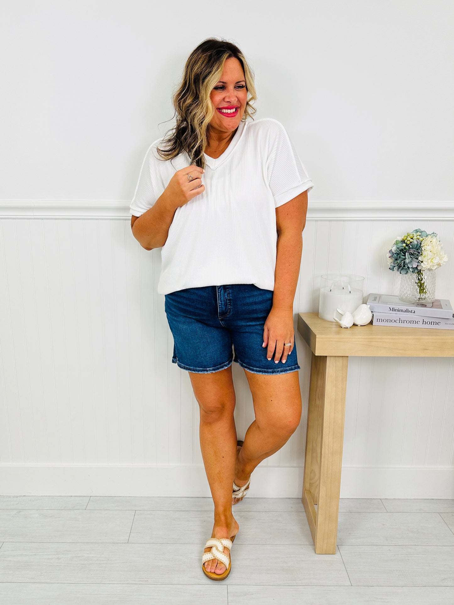 Right In The Middle Tummy Control Mid Length Shorts