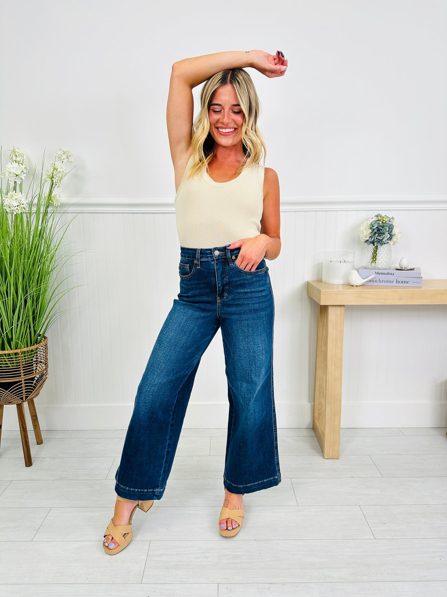 Judy Blue Set The Standard Tummy Control Ankle Wide Jeans