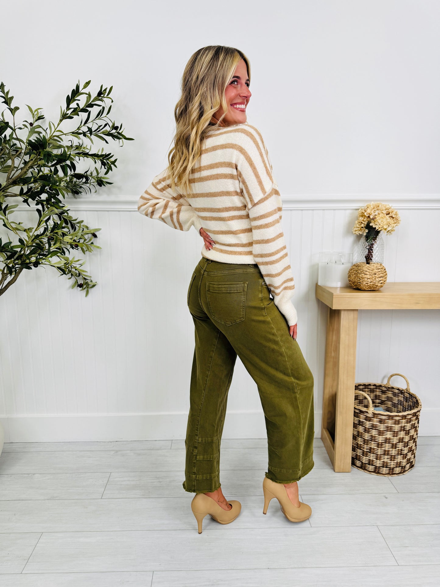 Olive You More Tummy Control Barrel Jeans