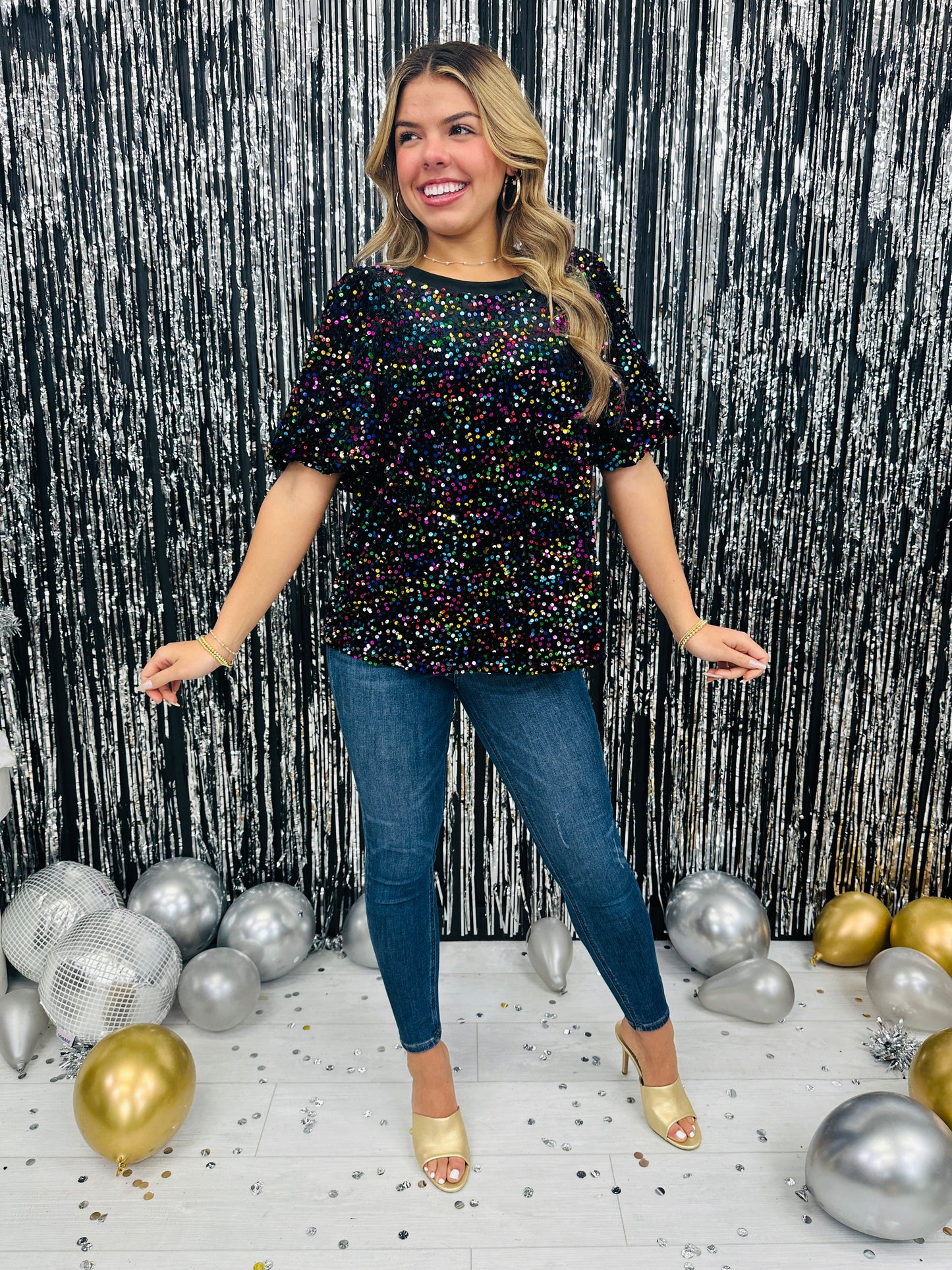 REG/CURVY Starry Night Shimmer Top