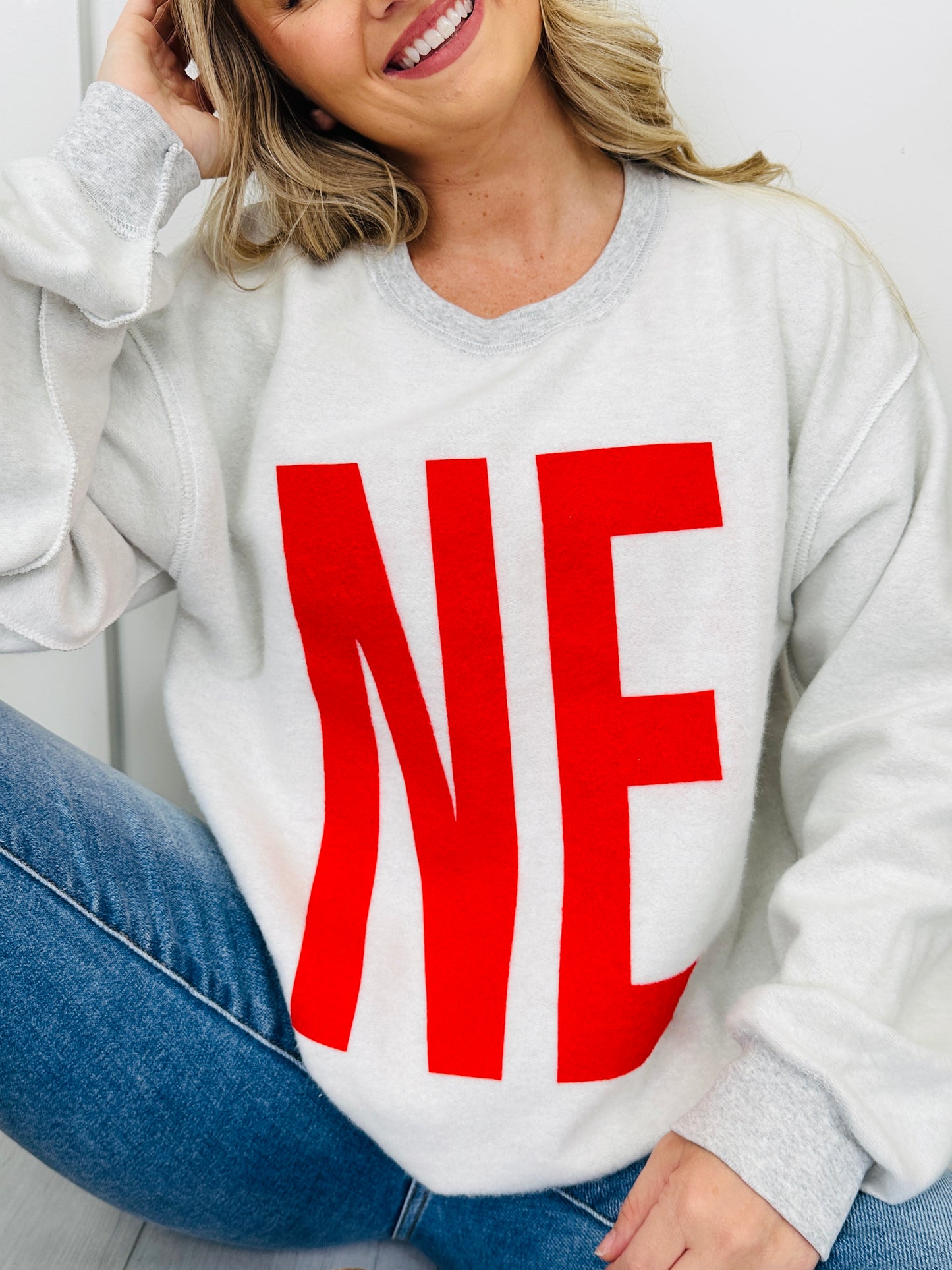 Nebraska Reversible NE Graphic Crewneck Sweatshirt