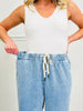 Drawn To You Cropped Wide Leg Featherweight Lounge Jeans