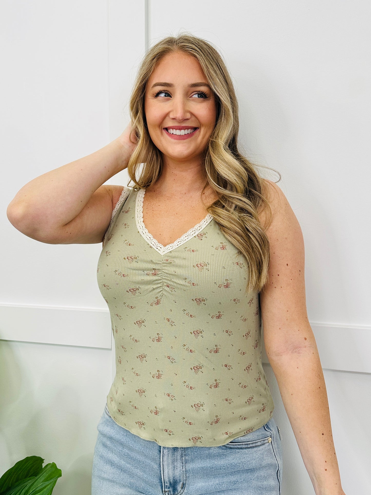 On Everyone’s Mind Tank Top In Sage