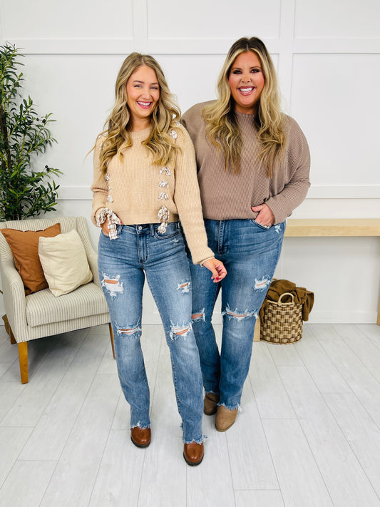 Judy Blue REG/CURVY Get Something Straight Mid Rise Jeans