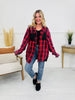 Falling For Flannel Hooded Shacket in Red