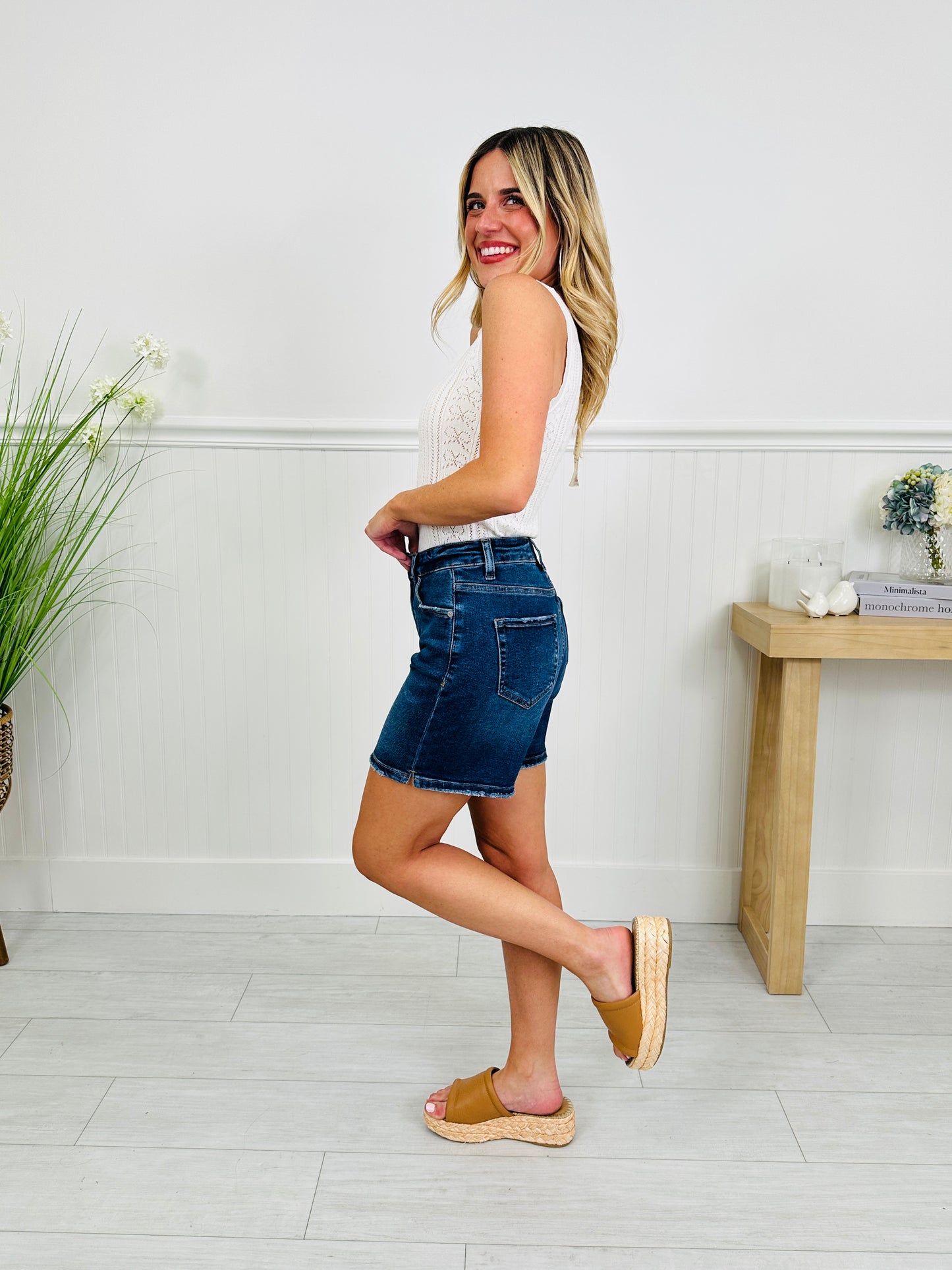 Right In The Middle Tummy Control Mid Length Shorts