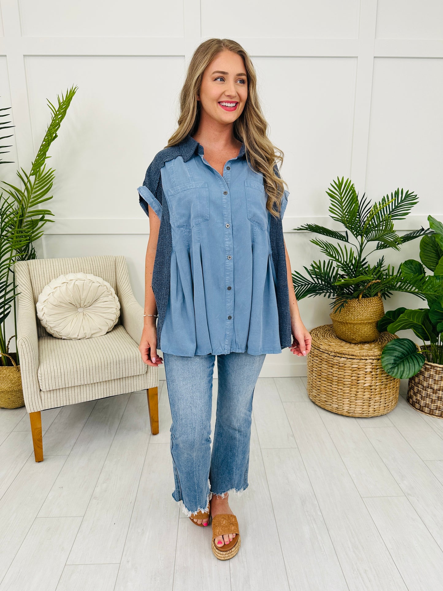 Front Row Feelings Top in Blue