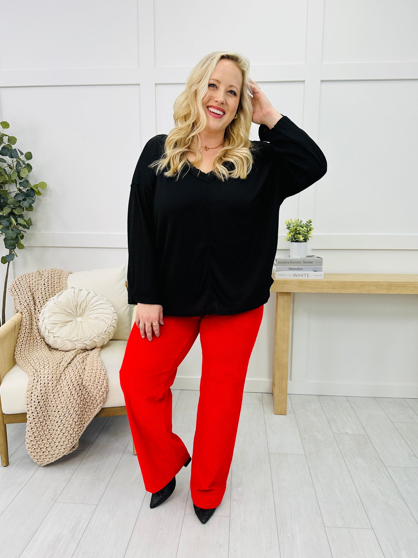 Judy Blue All is Bright Wide Leg Corduroy Trousers in Reg/Curvy