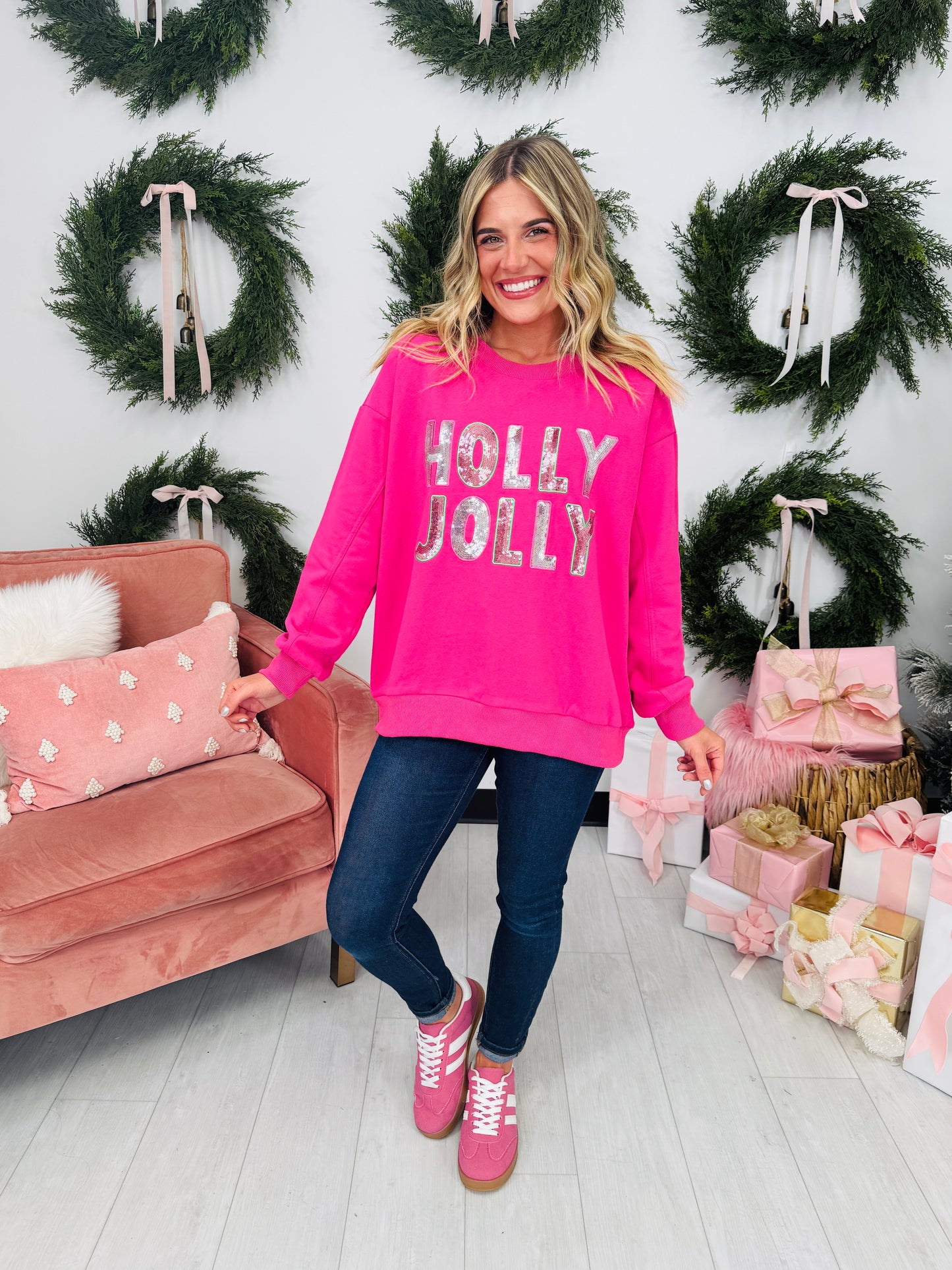 Holly, Jolly, and Sparkle Pullover