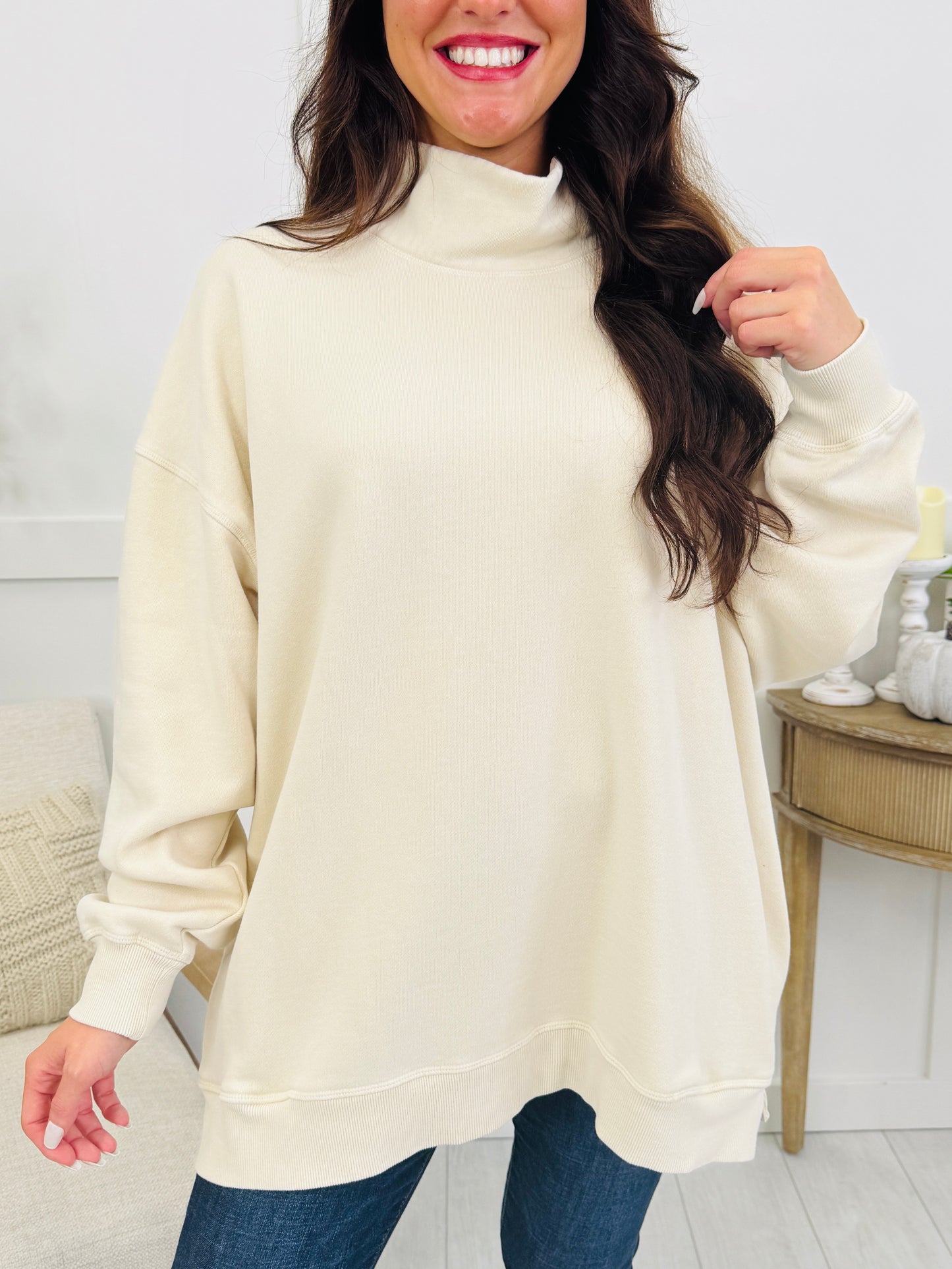 Nothing But Cozy Top In Ivory