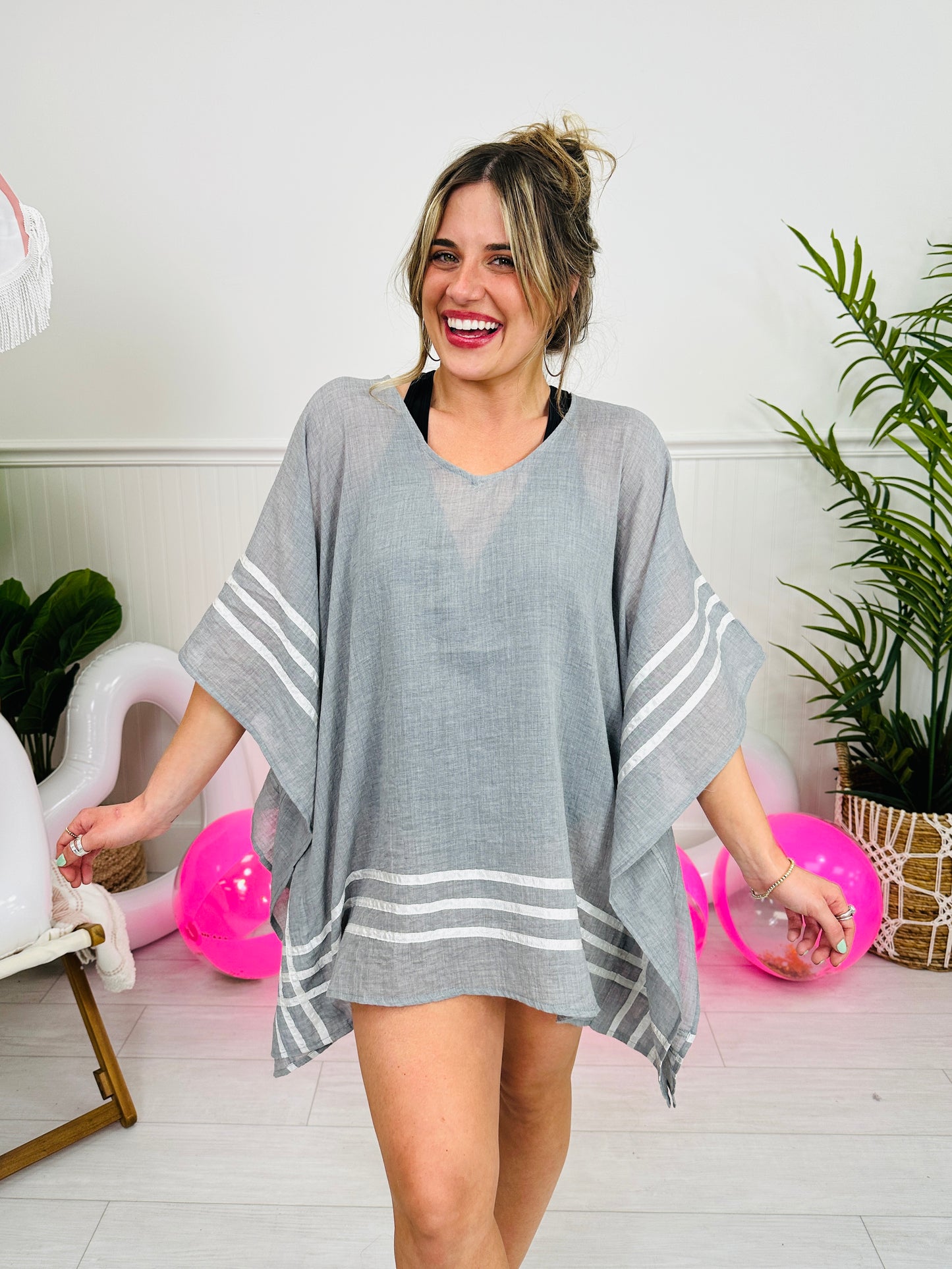Tropical Ease Swim Cover Up In Black