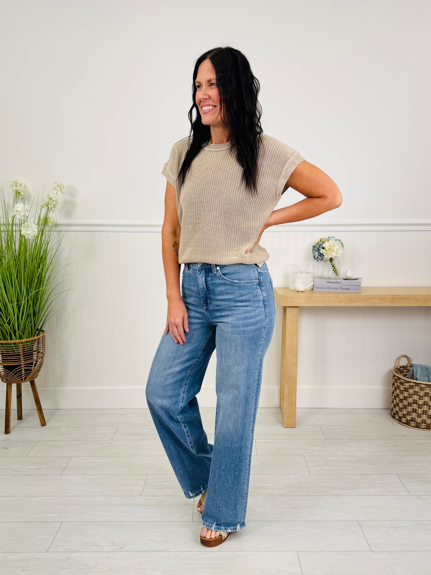 Triple Threat Wide Leg Tummy Control Jeans In Three Inseams