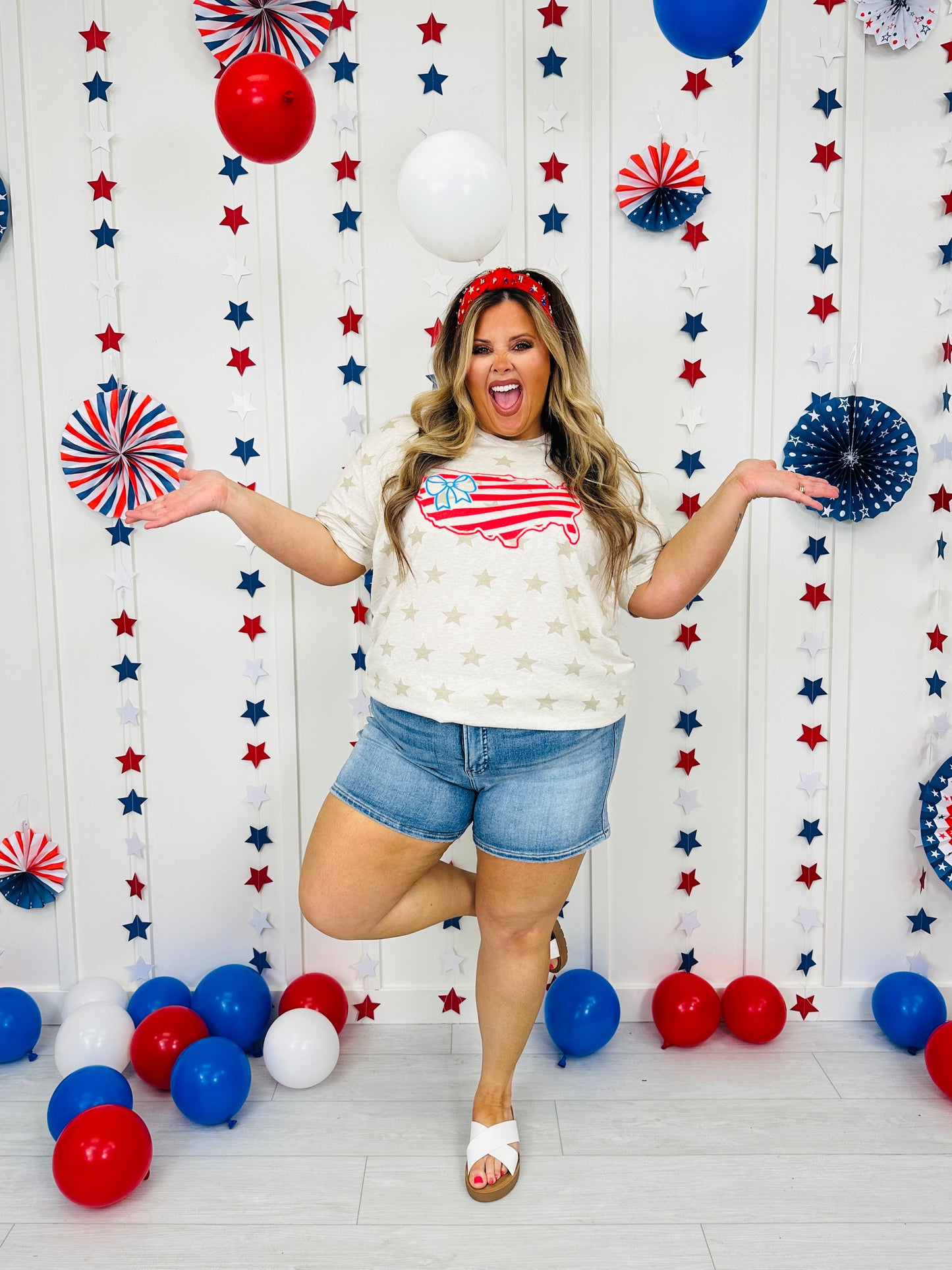 Bow And Stripes United States Graphic Tee