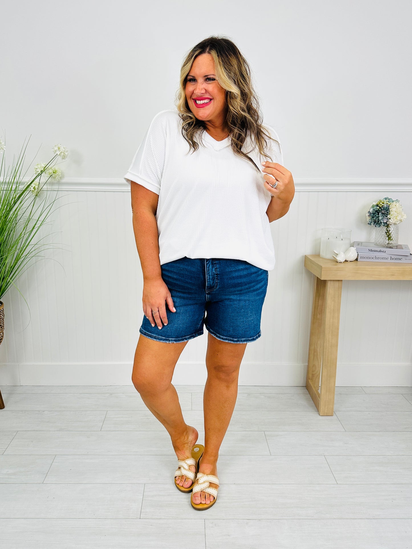 Right In The Middle Tummy Control Mid Length Shorts