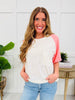 Play It Back Top In Cream Pink